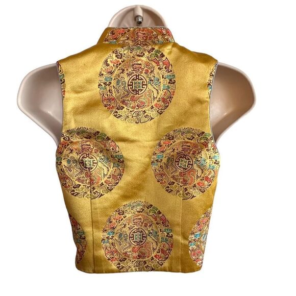 Nasty Gal ~ Chinese inspired Crop top ~ beautiful deep yellow/gold ~ size XS - Picture 2 of 13
